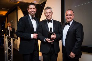 EffecTech CEO, Dr Gavin Squire (right) and Business Development Director, Dr Paul Holland (centre) with Robert Lawley, Head of the Department of International Trade for Staffordshire