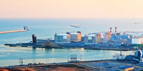 LNG Tanks at the Port of Barcelona ReGas import Terminal