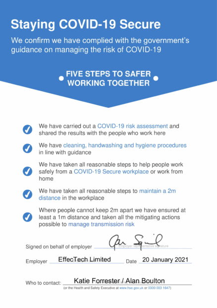 COVID-19 secure statement